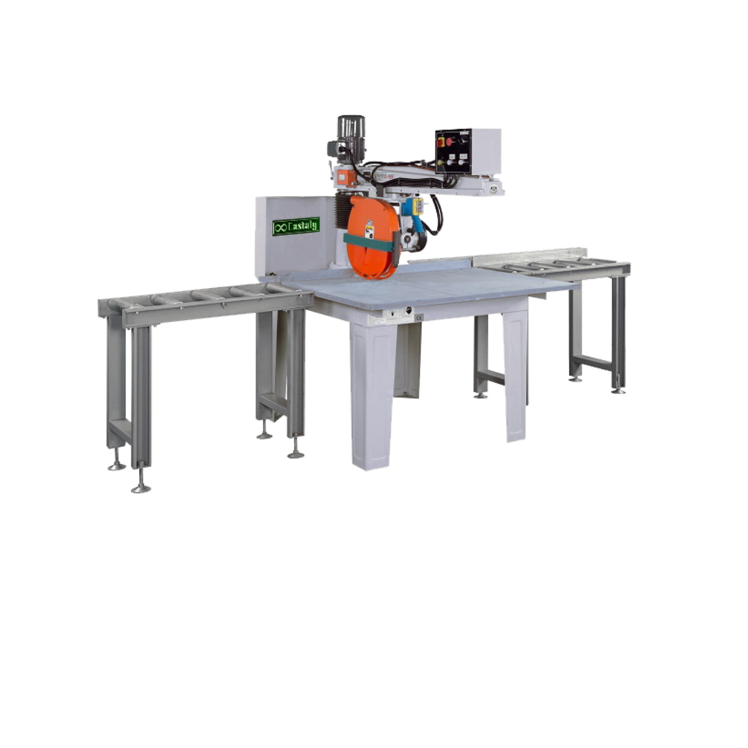 Castaly Automatic Cutting 16" Radial Arm Saw RS-660-AO with extended infeed and outfeed tables, automated cutting control system, precision radial arm assembly, and heavy-duty industrial frame for high-production crosscutting.

Castaly Automatic Cutting 16" Radial Arm Saw RS-660-AO control panel and automated positioning system designed for programmable cutting accuracy and industrial workflow efficiency.