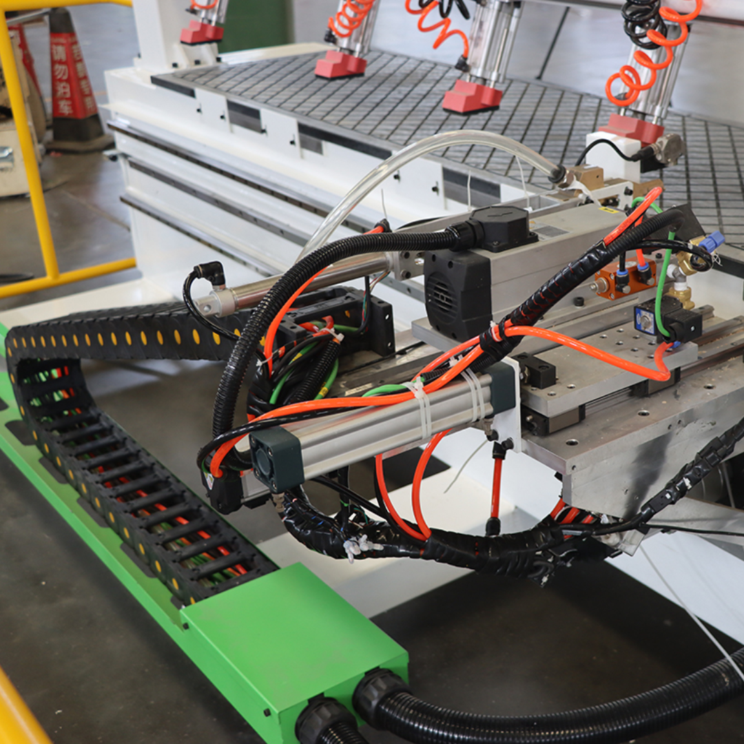 Castaly CNC Boring / Drilling Glue Injection & Dowel Insert Machine glue injection system and automatic dowel insertion head detail