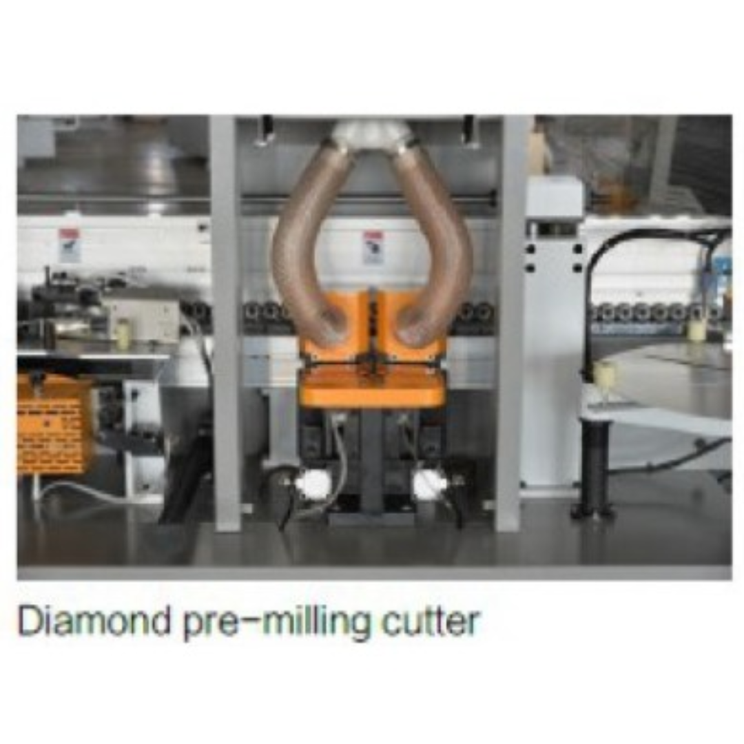 Castaly Edge Bander EB-M12PC-PUR / EB-M13PC-PUR diamond pre-milling cutter close-up for panel edge preparation