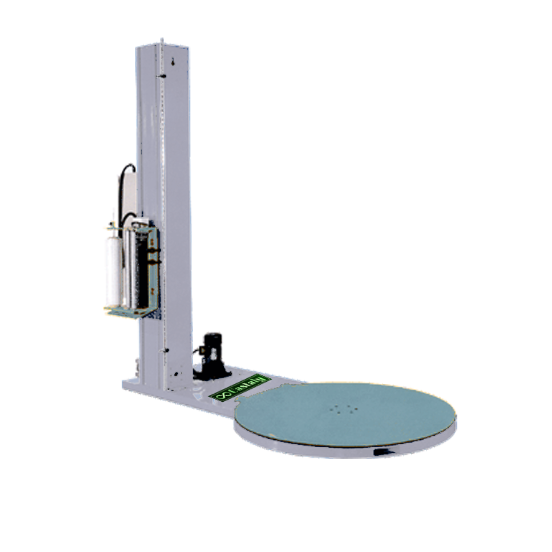 Castaly Pallet Auto Wrapping Machine PK-1521A automatic stretch wrapping machine with turntable platform and vertical mast