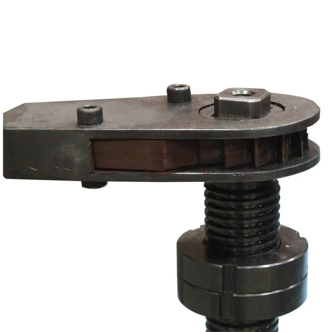 Close-up of Baileigh Ring Roll Machine - (R-M40) 1006852 roller adjustment component engineered for precise pressure control during ring rolling operations.