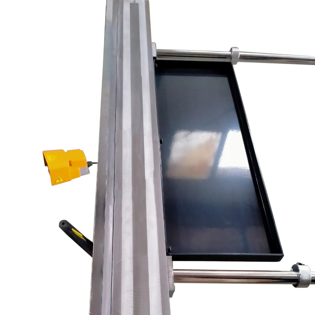 Close-up of the Baileigh 48-Inch Magnetic Sheet Metal Brake (BB-4816M-V2) 1231889 magnetic clamping bed engineered to securely hold sheet metal during precision bending operations.