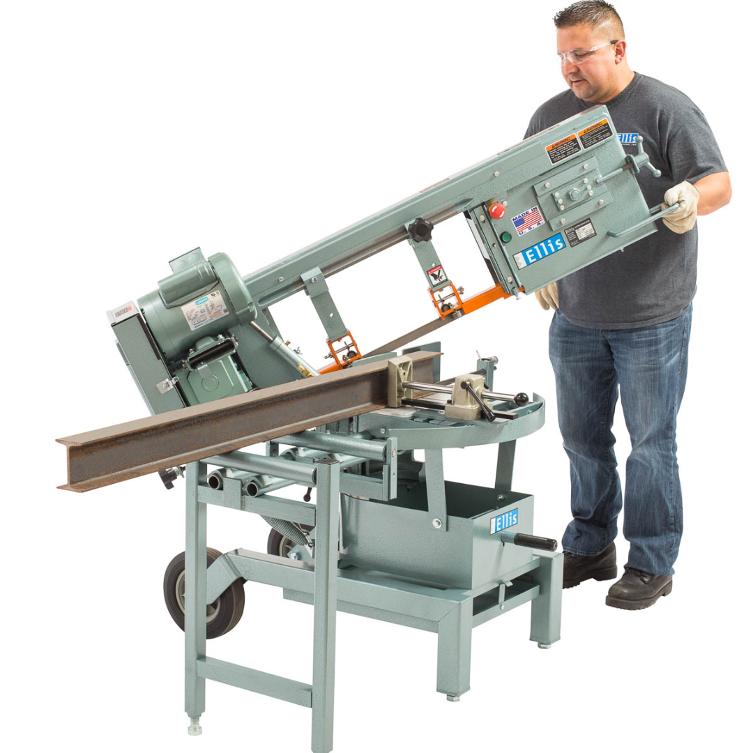 Ellis 1600 Mitre Band Saw – Horizontal & Vertical Metal Cutting, 10″ Capacity