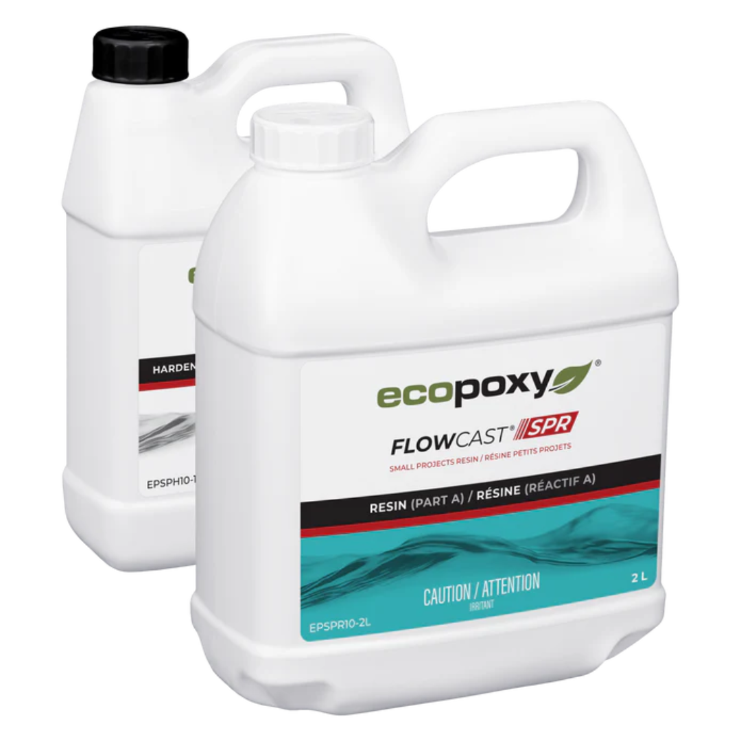 Commercial drum containers of Ecopoxy FlowCast SPR Premium Casting Epoxy for industrial resin casting.
