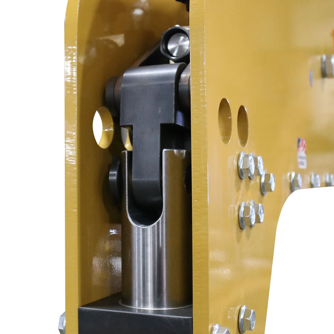Detailed rear-side view of the Baileigh Louver Press LP-48 BA9-LP48 highlighting precision-engineered moving components and robust industrial-grade metalworking assembly.