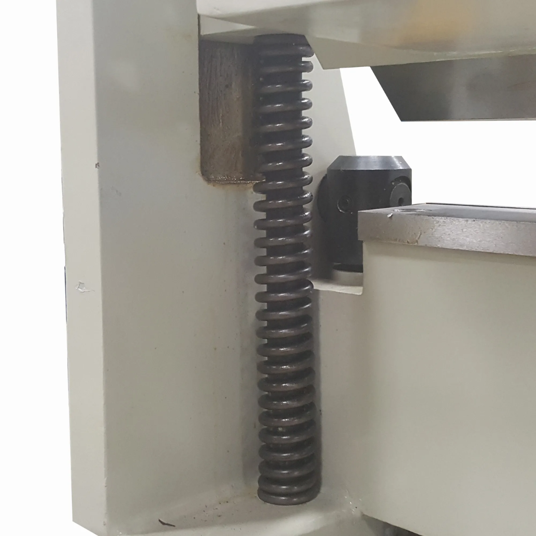 Detailed view of the Baileigh Reversible Finger Brake (BB-5016F-DS) 1010428 showing the heavy-duty clamping mechanism for consistent sheet metal holding and repeatable bends.