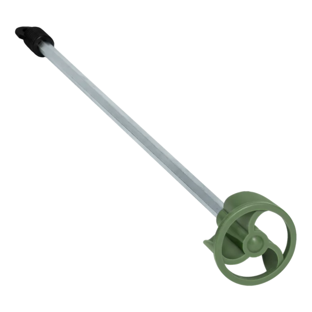 Dual-view of Ecopoxy Epoxy Mixer attachments showing paddle design for epoxy mixing efficiency