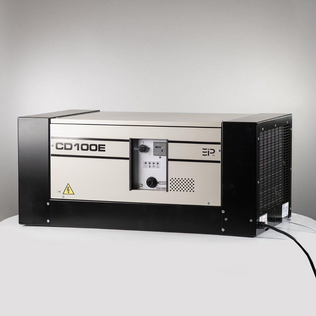 Ebac CD100 Dehumidifier 11324BR-US industrial dehumidifier front view with heavy-duty steel housing and control panel