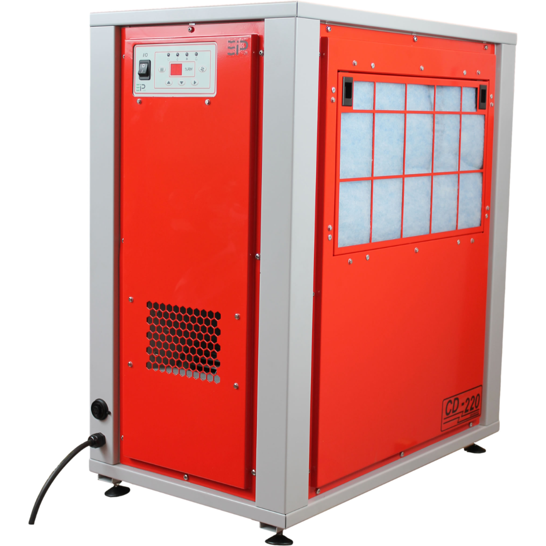 Ebac CD220-D Dehumidifier 11181GR-US industrial high-capacity dehumidifier front angle view with digital control panel and large air intake filter