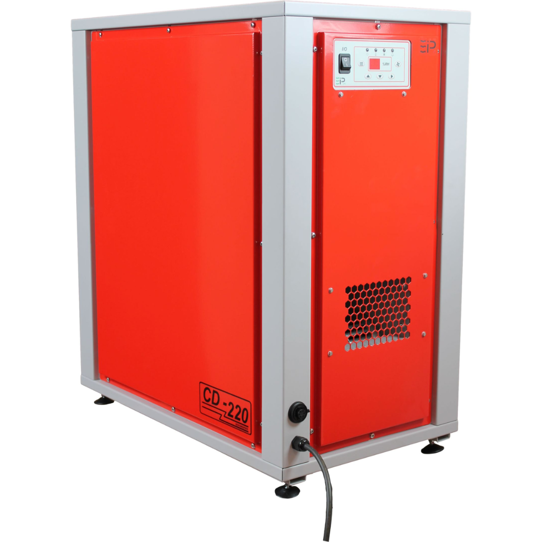 Ebac CD220-D Dehumidifier 11181GR-US industrial humidity control unit rear angle view with ventilation panel and heavy-duty housing