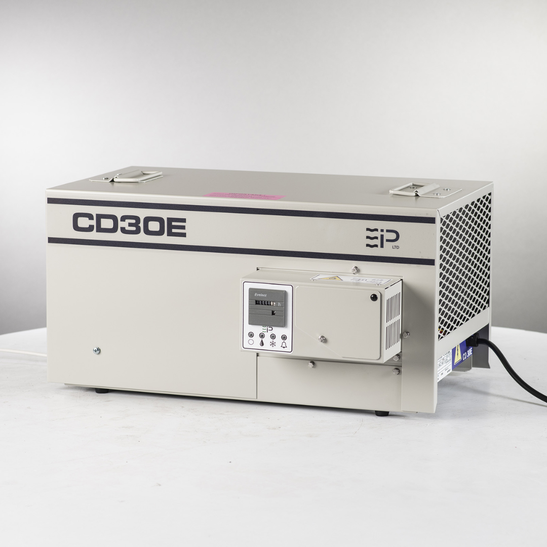 Ebac CD30-S Dehumidifier 11420GY-US industrial dehumidifier front view showing control panel and heavy-duty metal housing