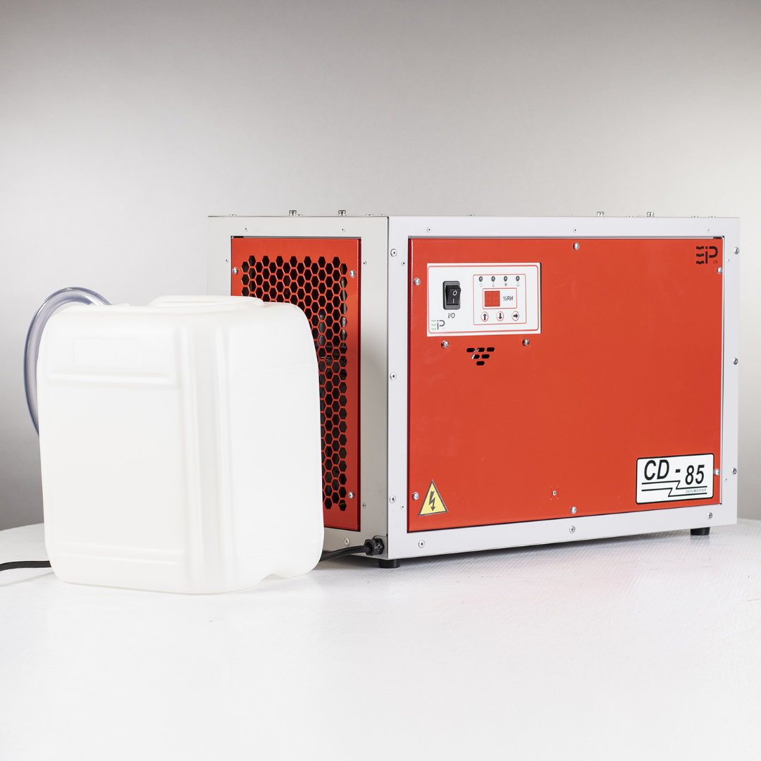 Ebac CD85-D Dehumidifier 11293GL-US heavy-duty dehumidifier side view showing durable cabinet construction and drainage system