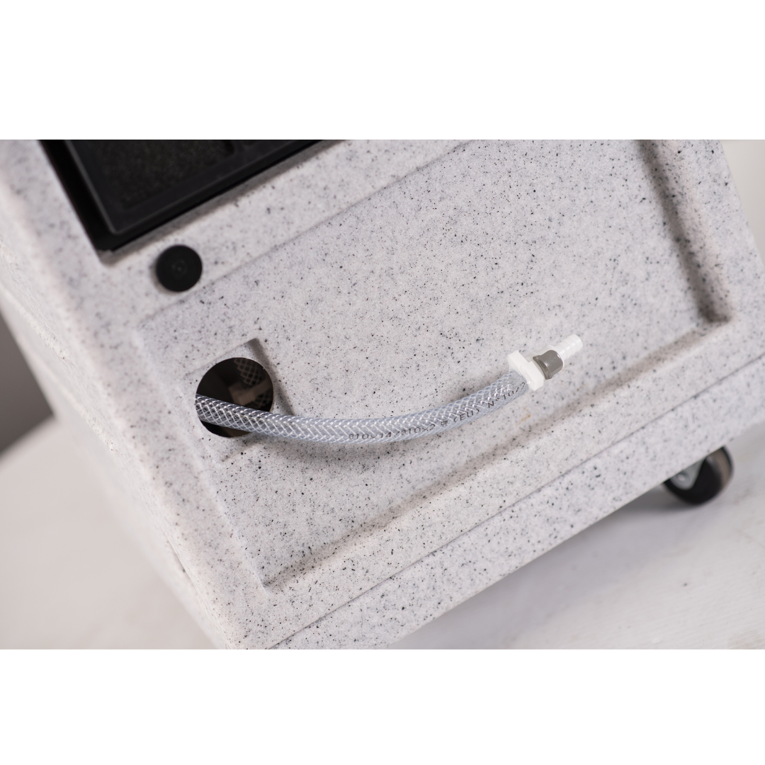 Ebac RM40 Dehumidifier 11186MB-US heavy-duty dehumidifier detailed view of durable cabinet construction and drainage outlet