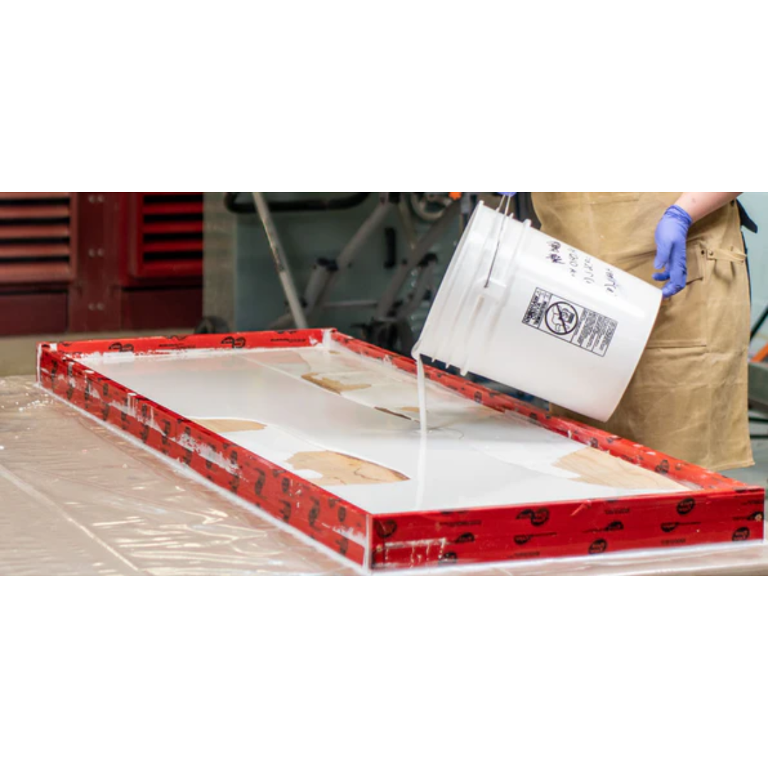 Ecopoxy EcoPoxy 19L Pour Pail White EPPRP19-WH in industrial or shop environment demonstrating practical use for large volume epoxy handling