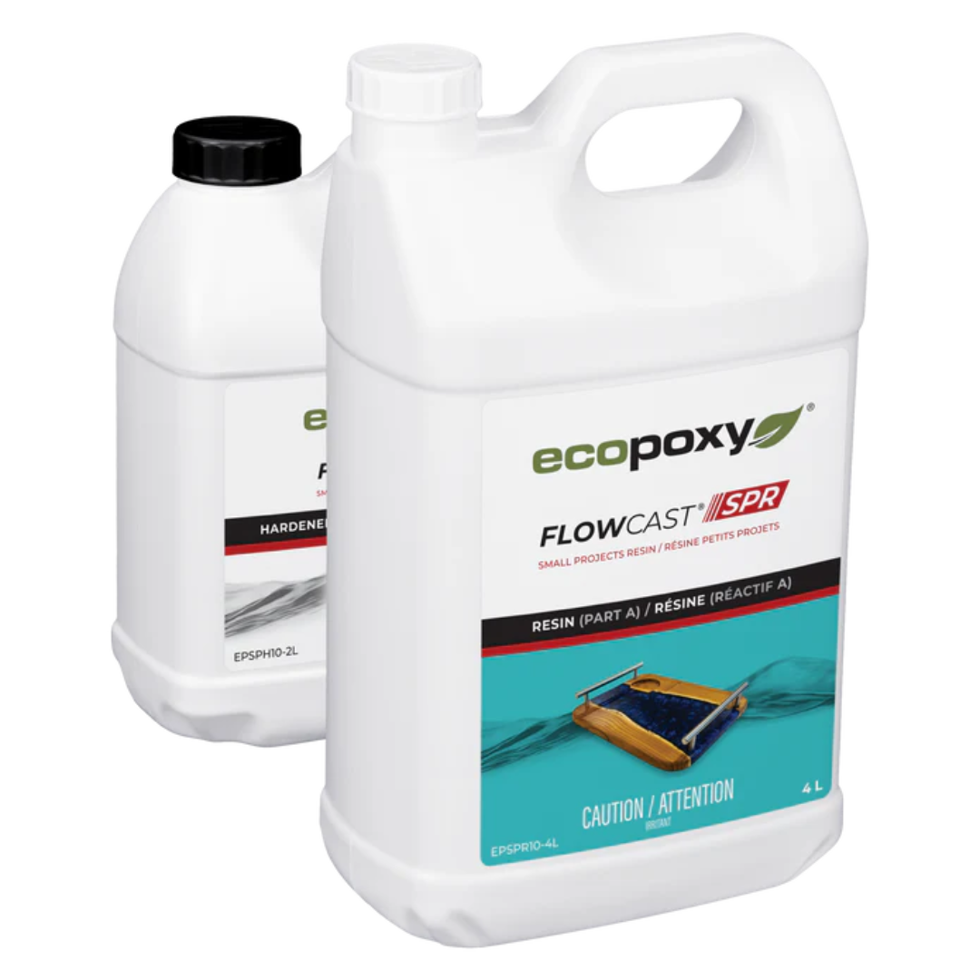 Ecopoxy FlowCast SPR Premium Casting Epoxy resin bottles packaging for casting and woodworking applications