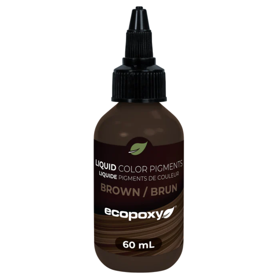 Ecopoxy Liquid Color Pigments individual brown bottle for wood-tone epoxy finishes