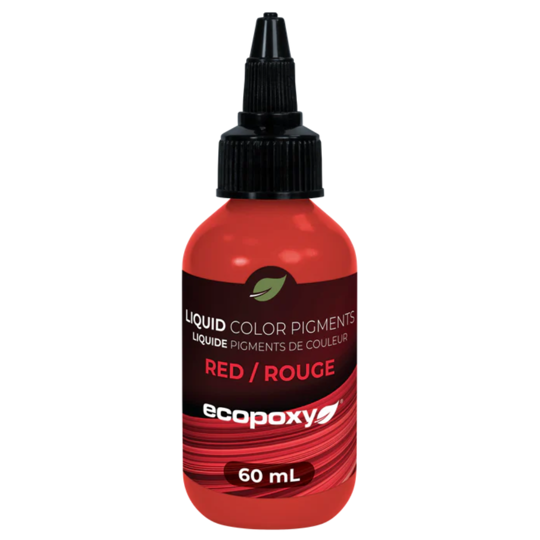 Ecopoxy Liquid Color Pigments individual red bottle for concentrated epoxy coloring