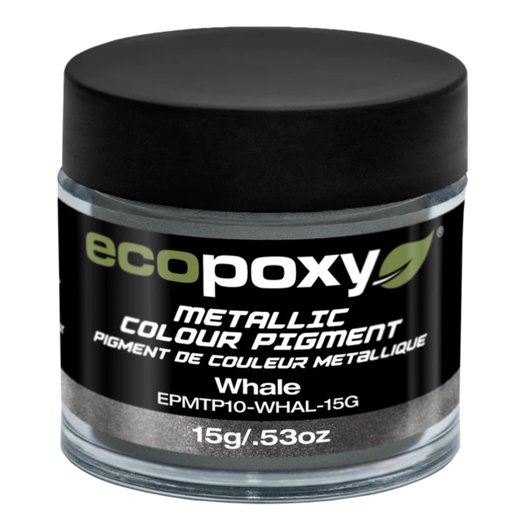 Ecopoxy Metallic Color Pigments used in woodworking epoxy table with high-gloss metallic finish