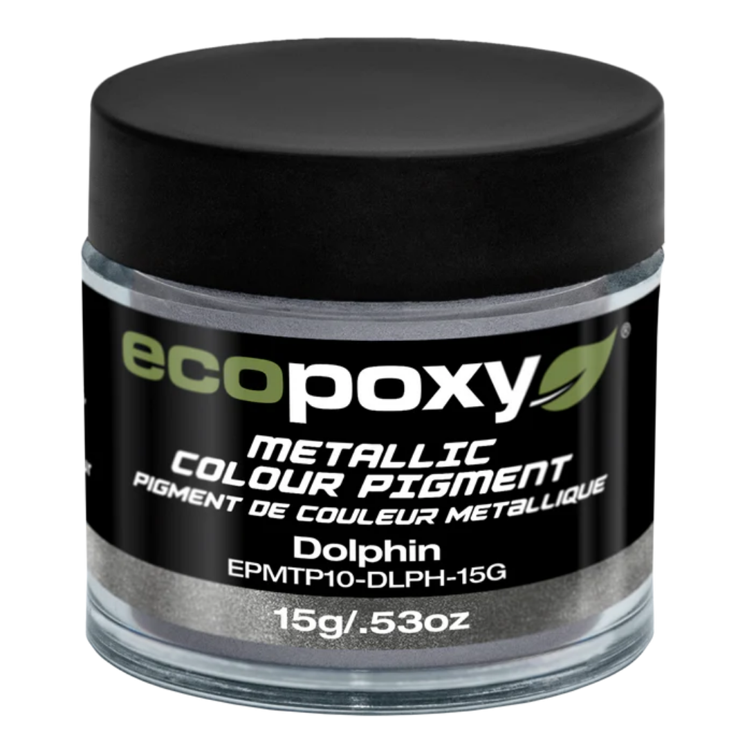 Ecopoxy Metallic Color Pigments used in woodworking epoxy table with high-gloss metallic finish