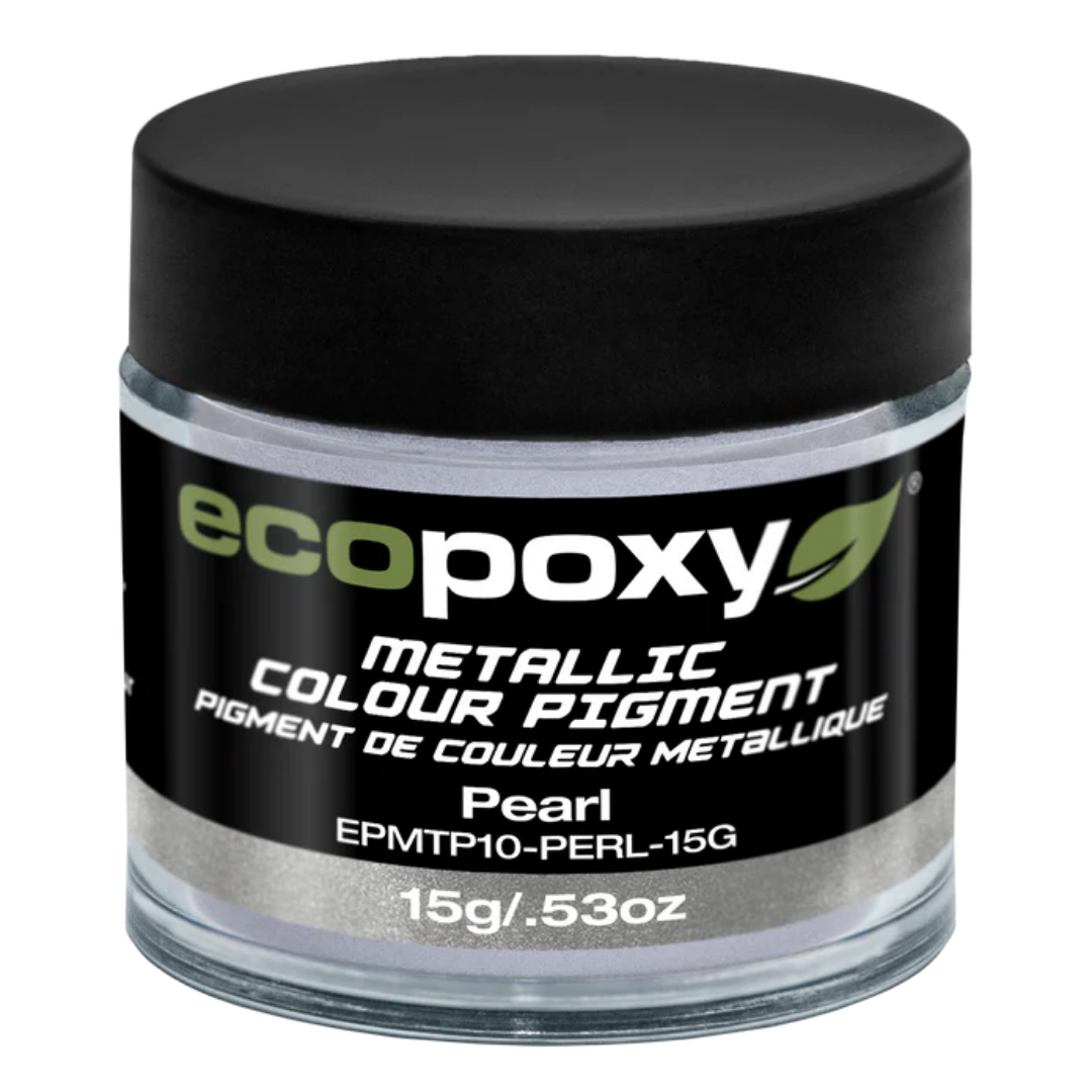 Ecopoxy Metallic Color Pigments used in woodworking epoxy table with high-gloss metallic finish