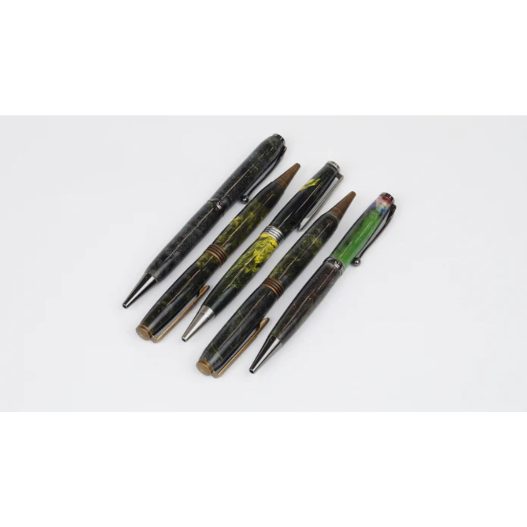 Ecopoxy Polyester Color Glitters assorted applicator tools used for precise glitter placement in resin work.