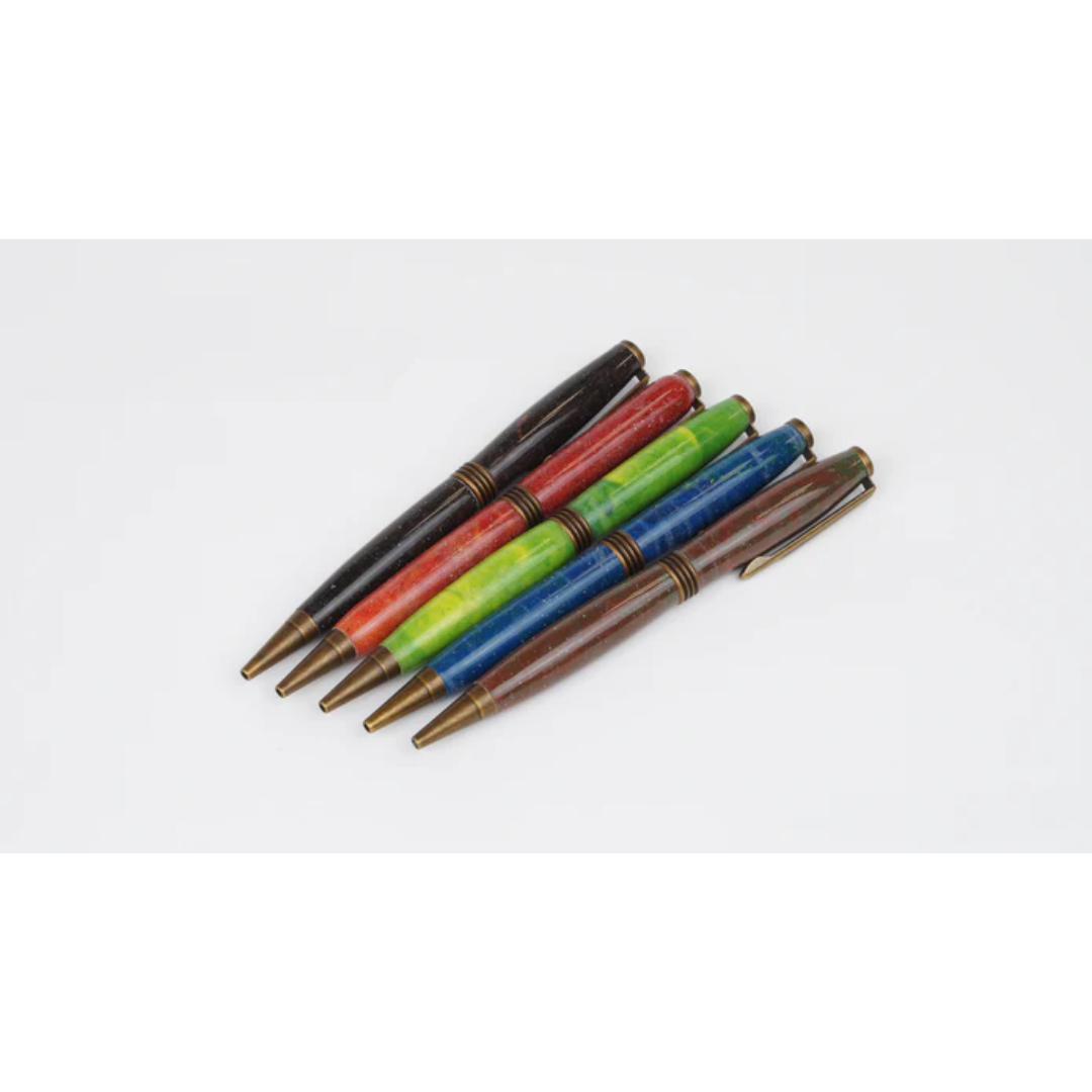 Ecopoxy Polyester Color Glitters assorted applicator tools used for precise glitter placement in resin work.
