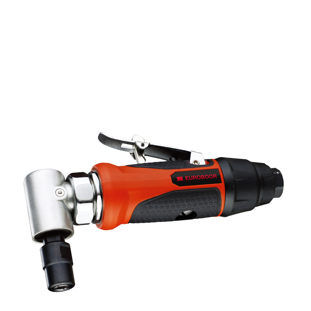 Euroboor ADG.2A Air Die Grinder pneumatic angle grinder shown individually highlighting the compact angled head design used for grinding, deburring, and finishing hard-to-reach metal surfaces