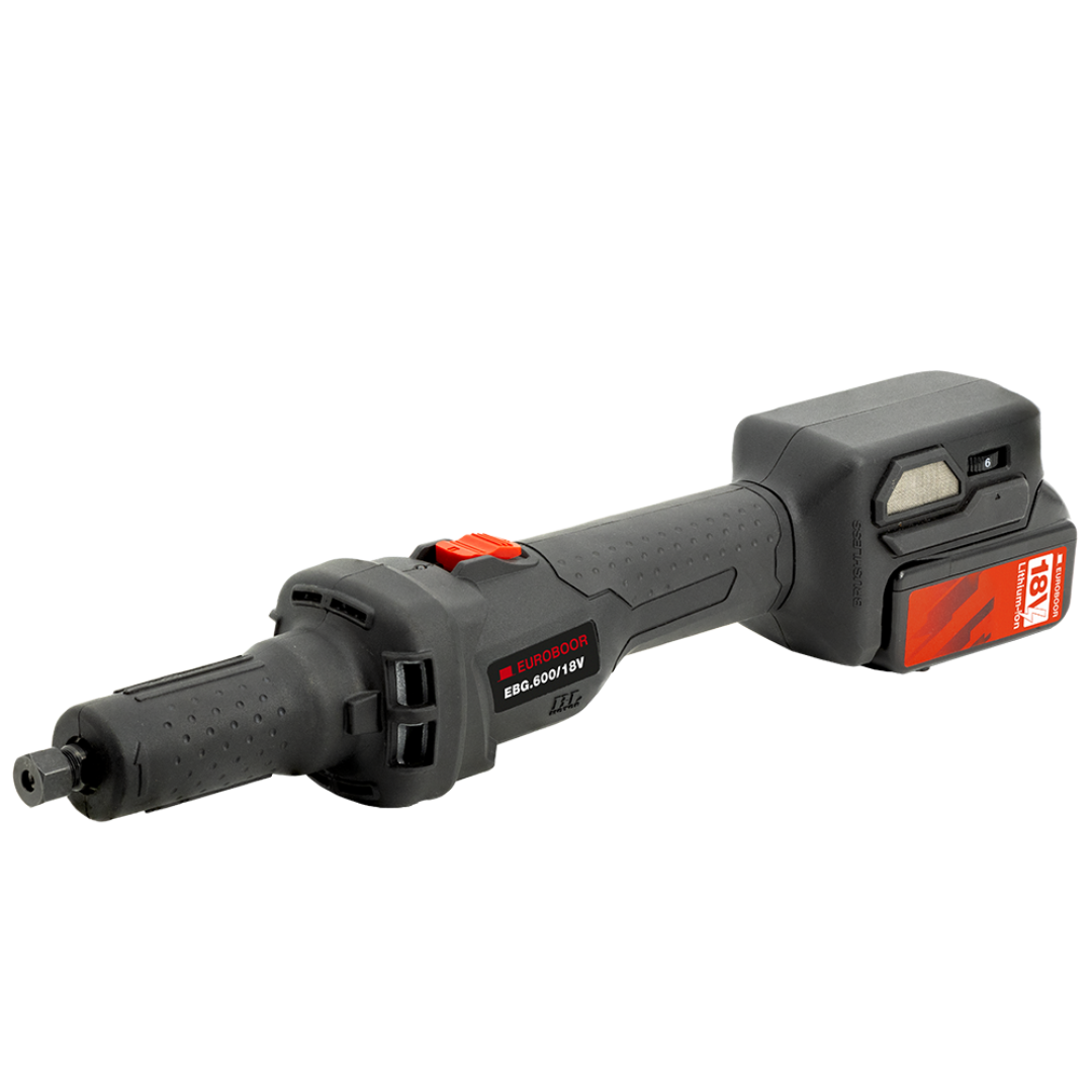 Euroboor EBG.600/18V Battery Operated Die Grinder cordless die grinder tool highlighting the compact ergonomic design for portable grinding applications