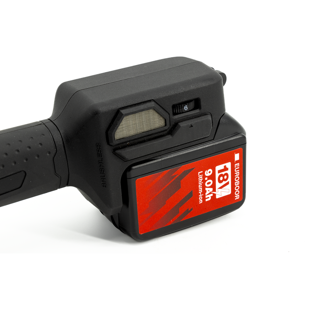 Euroboor EBG.600/18V Battery Operated Die Grinder lithium-ion battery pack designed to power Euroboor cordless grinding tools