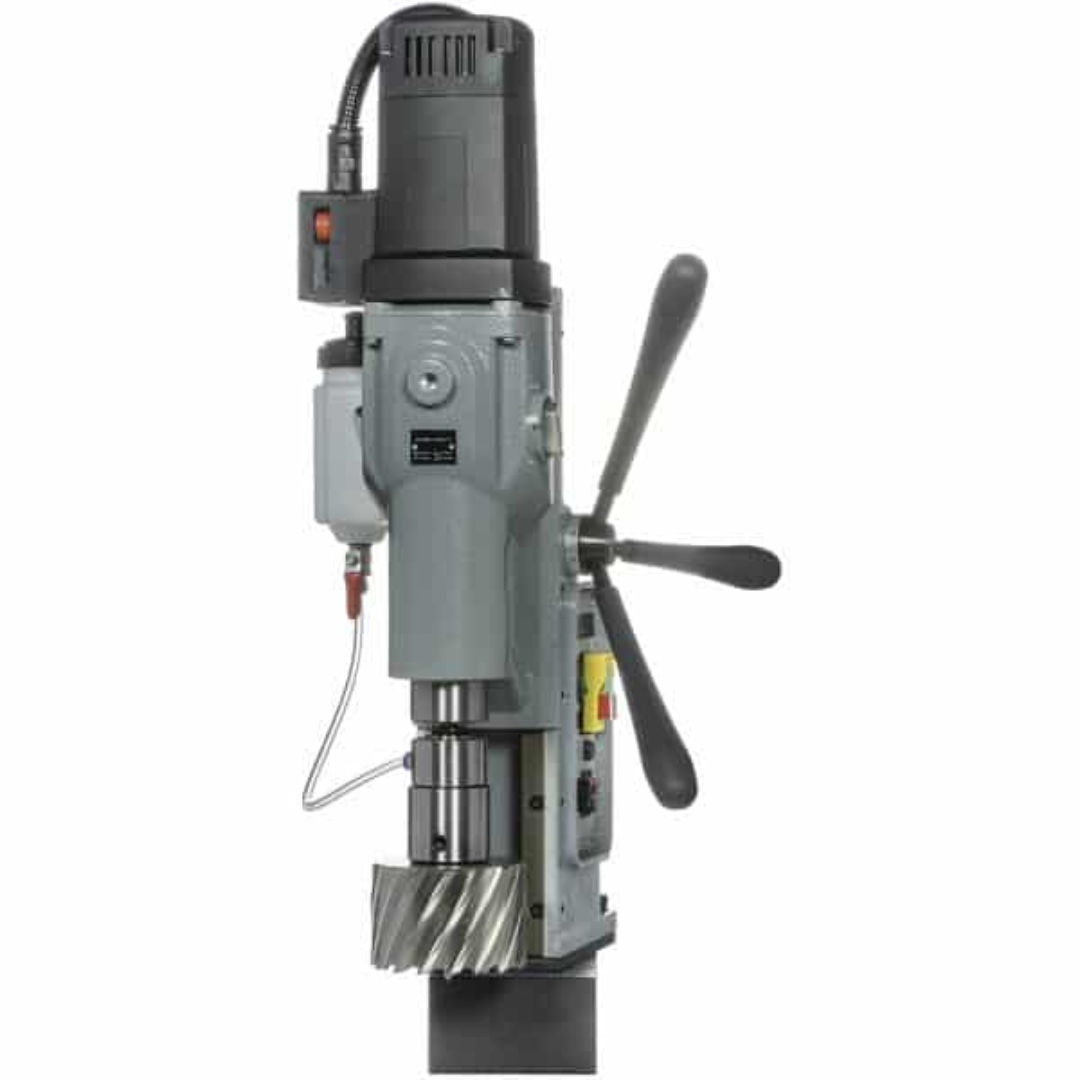 Euroboor ECO.100S+/TD Magnetic Drilling Machine front drilling profile displaying motor housing and spindle