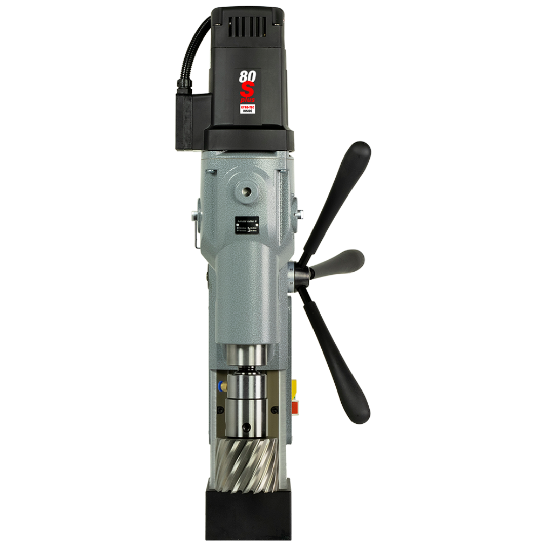 Euroboor ECO.80S+ Magnetic Drilling Machine front profile showing motor housing and magnetic base