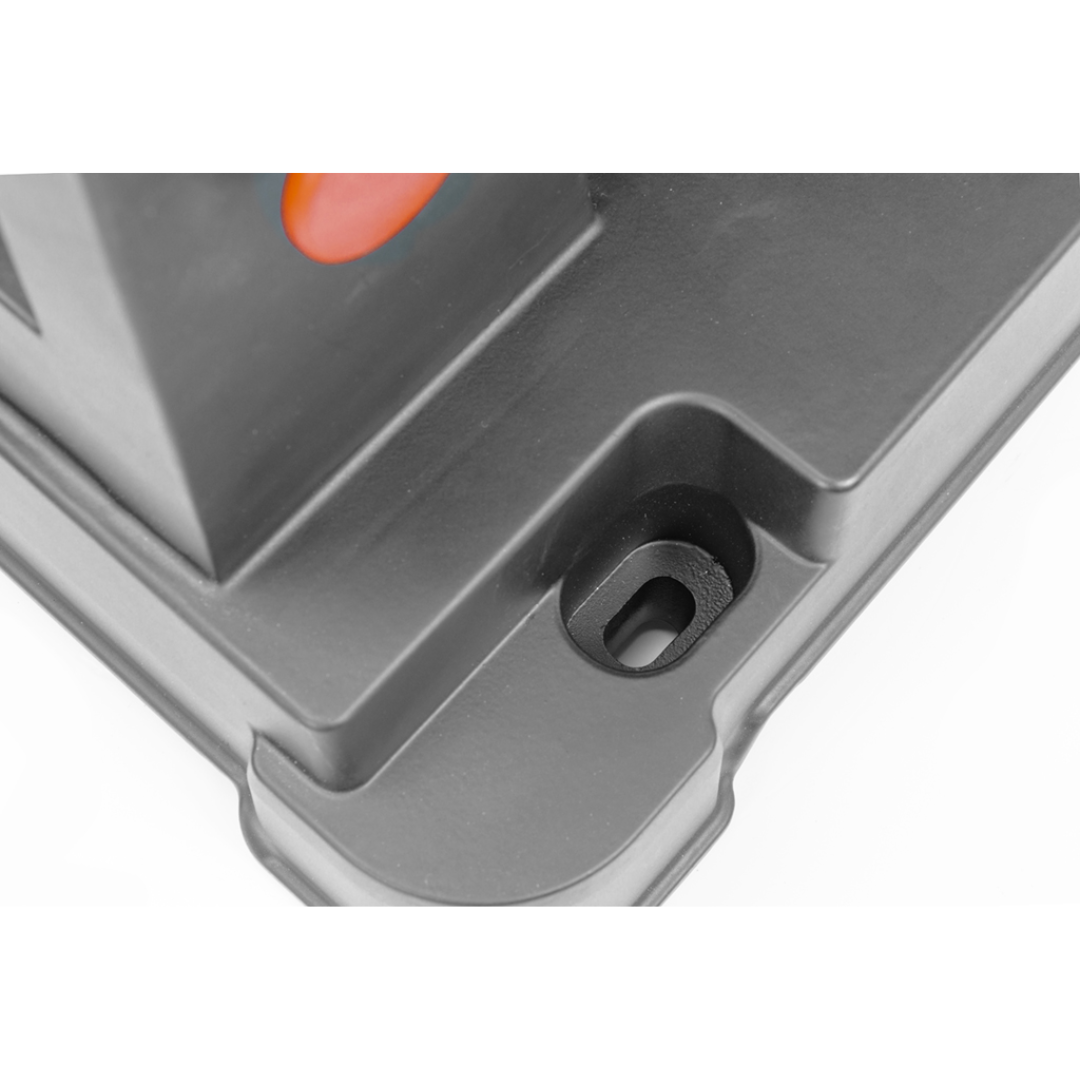 Euroboor EDC.355 Dry Cut Saw detail view of the machine frame and mounting points for secure installation on a workbench
