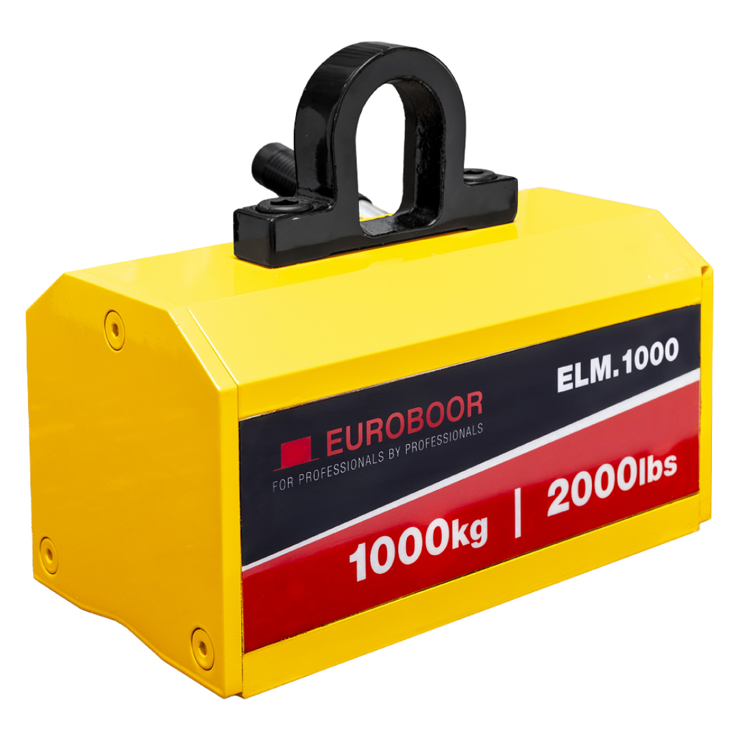 Euroboor ELM.1000 Lifting Magnet heavy-duty permanent magnetic lifter with 1000 kg lifting capacity designed for moving large steel plates and ferrous materials safely