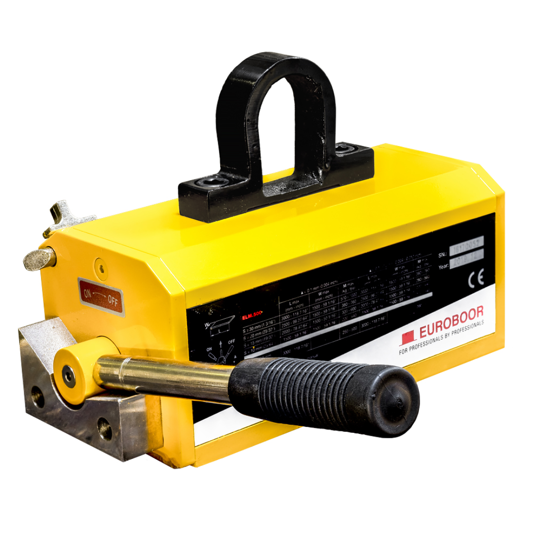 Euroboor ELM.2000 Lifting Magnet industrial magnetic lifting tool with locking handle for handling extremely heavy steel components in fabrication and manufacturing environments