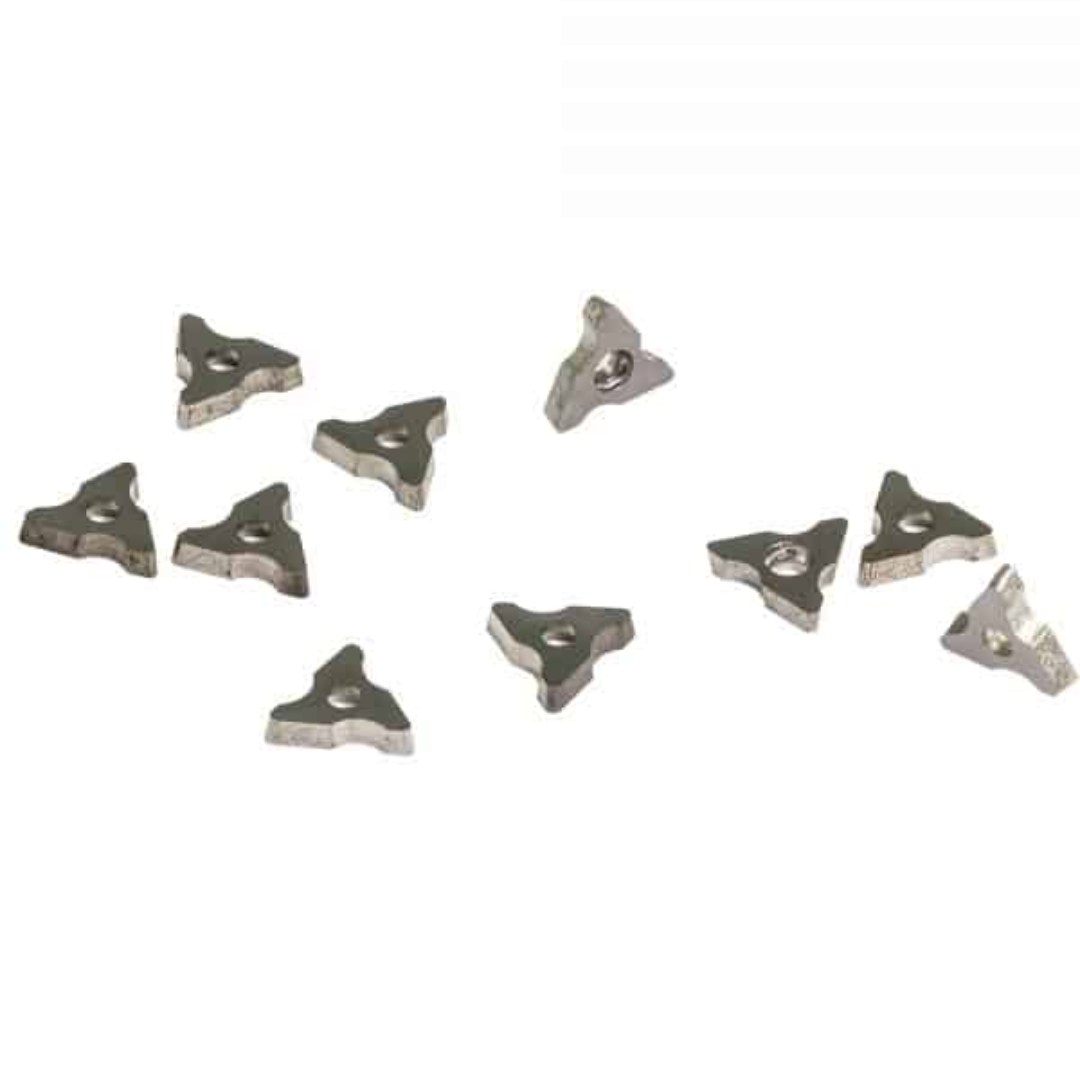 Euroboor LKS.20-R Cutting Plate for B45,B45S triangular carbide cutting inserts arranged individually demonstrating the cutting geometry used for Euroboor B45 and B45S beveling systems