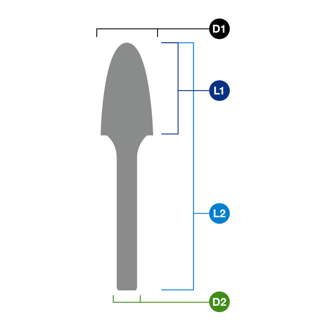 Euroboor SF Carbide Burr spiral fluted rotary burr designed for efficient metal grinding