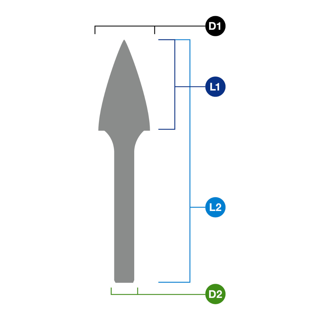 Euroboor SG Carbide Burr spiral fluted rotary burr designed for efficient metal grinding