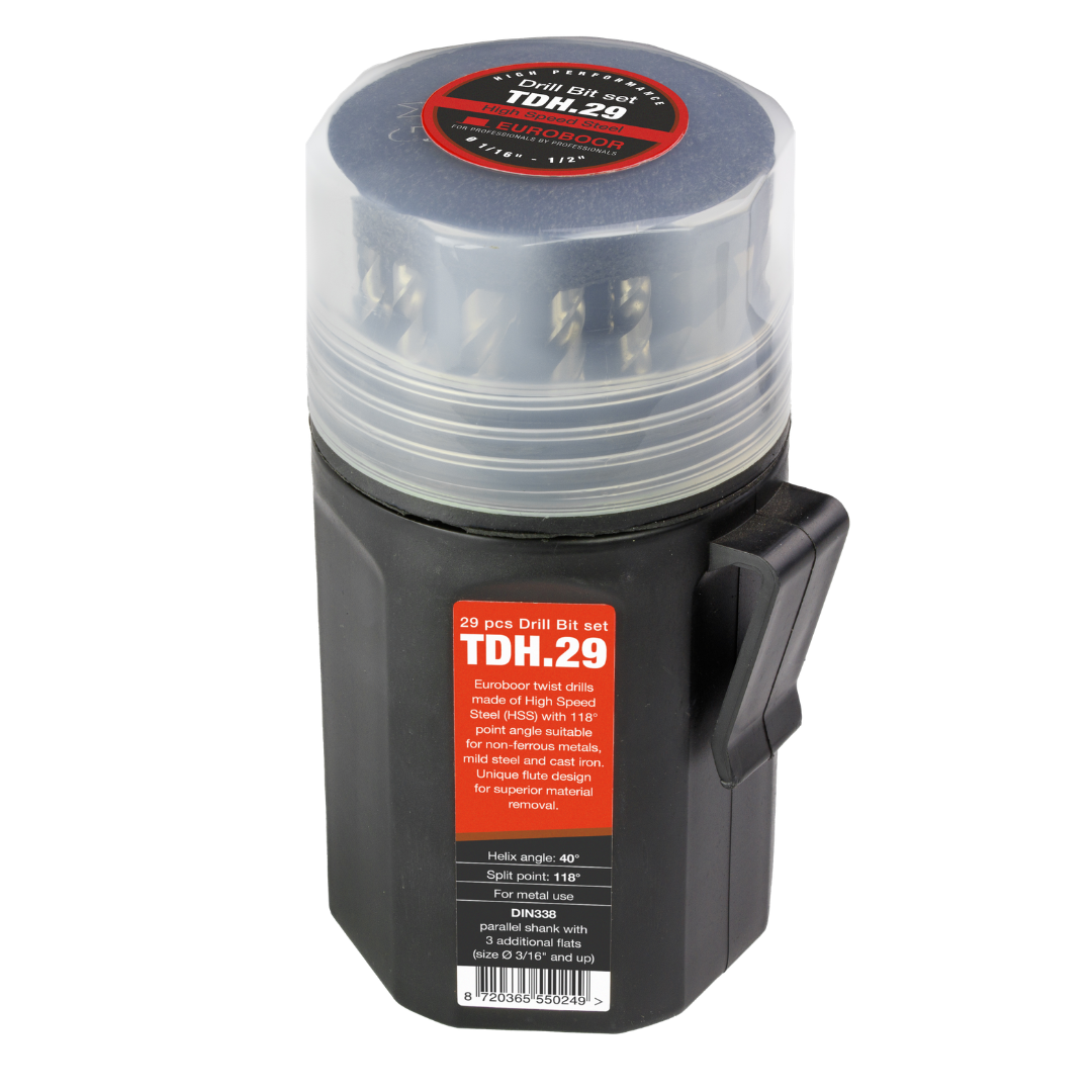 Euroboor TDH.29 Twist Drill storage container showing compact drill bit case designed to protect and organize the twist drill set