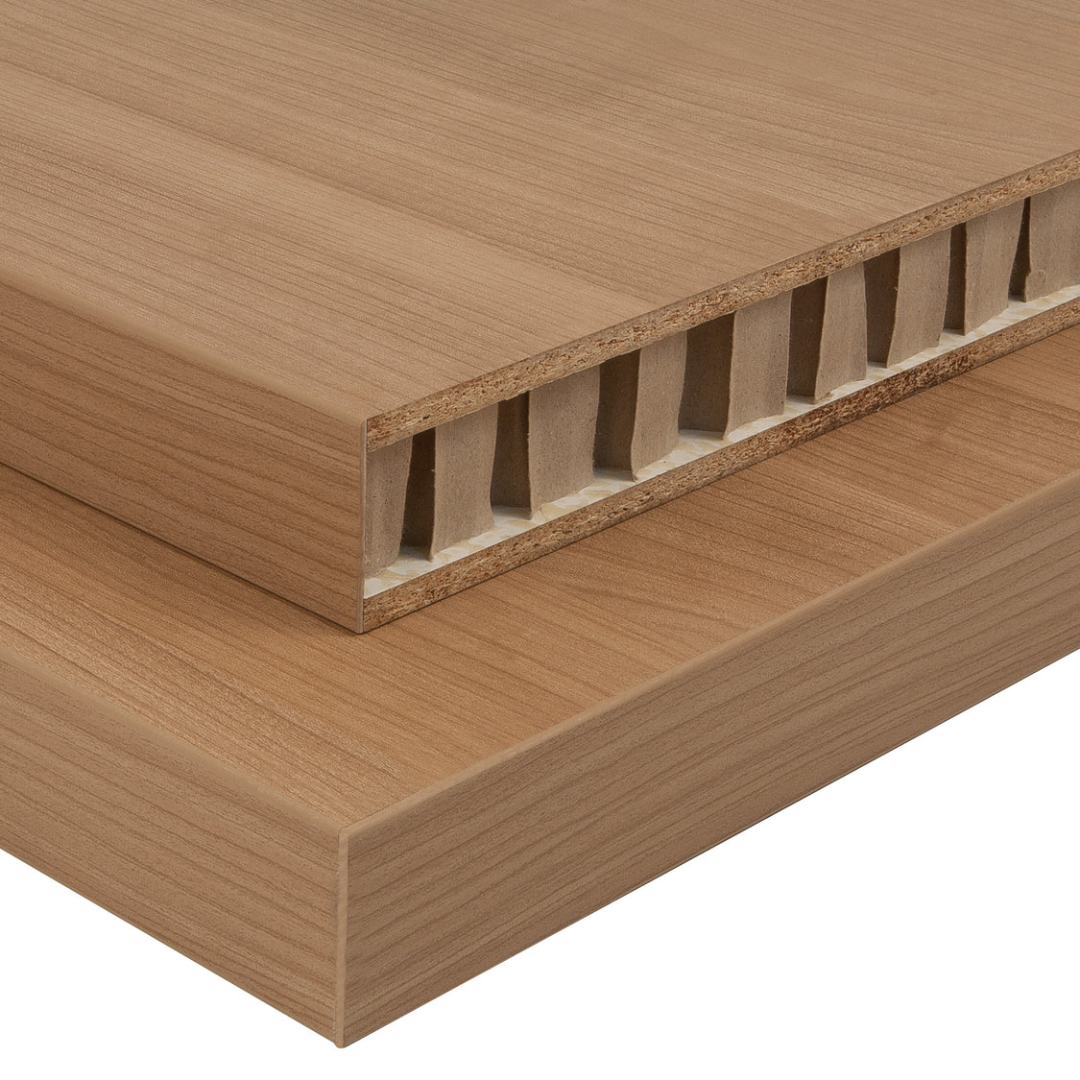 Examples of panel materials compatible with Virutex Automatic Hot Melt Edgebander Rapid EB135 8500295 including MDF and laminated boards