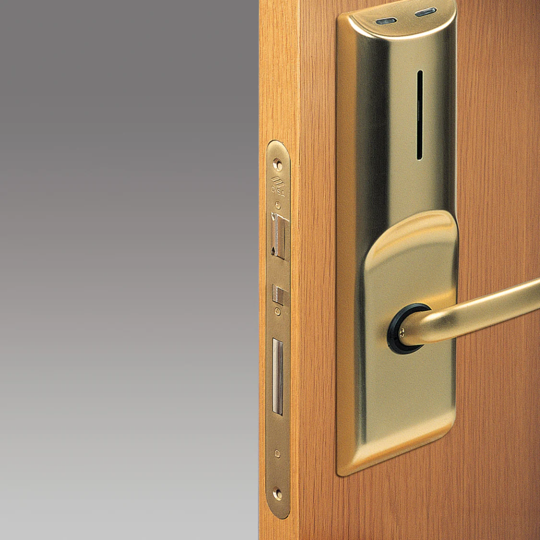 Finished door lock installation achieved using Virutex UC16K Lock Mortising Template Holder Accurate Mortises 1645347