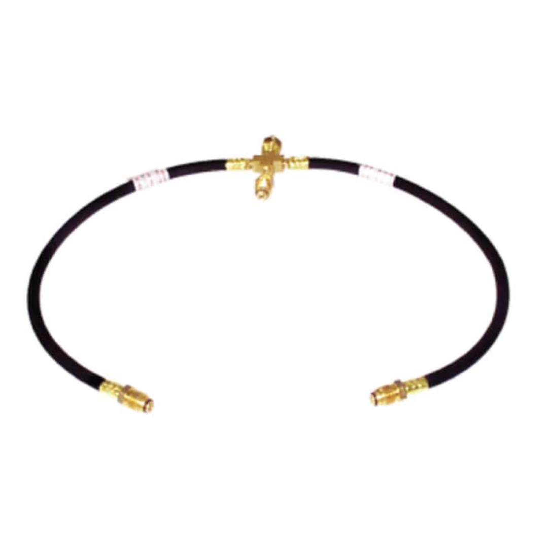 Flagro Direct Fired Construction Heater F-375 flexible gas hose with brass fittings designed for secure fuel connection and efficient heater operation.