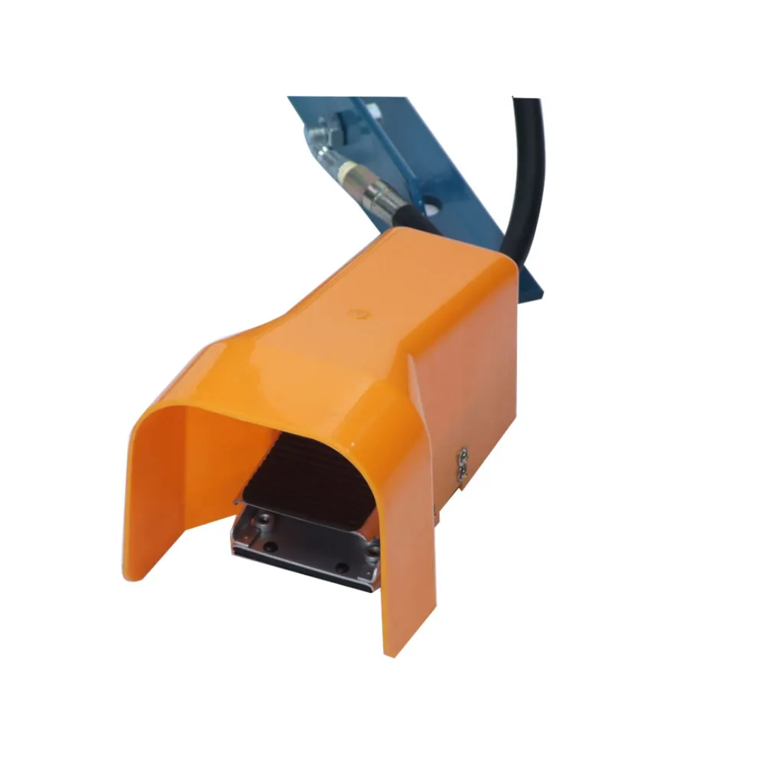 Foot pedal control for Baileigh Shop Press: H Frame, 9.8" Stroke 1004859 allowing convenient hands-free hydraulic press operation in fabrication and maintenance environments.