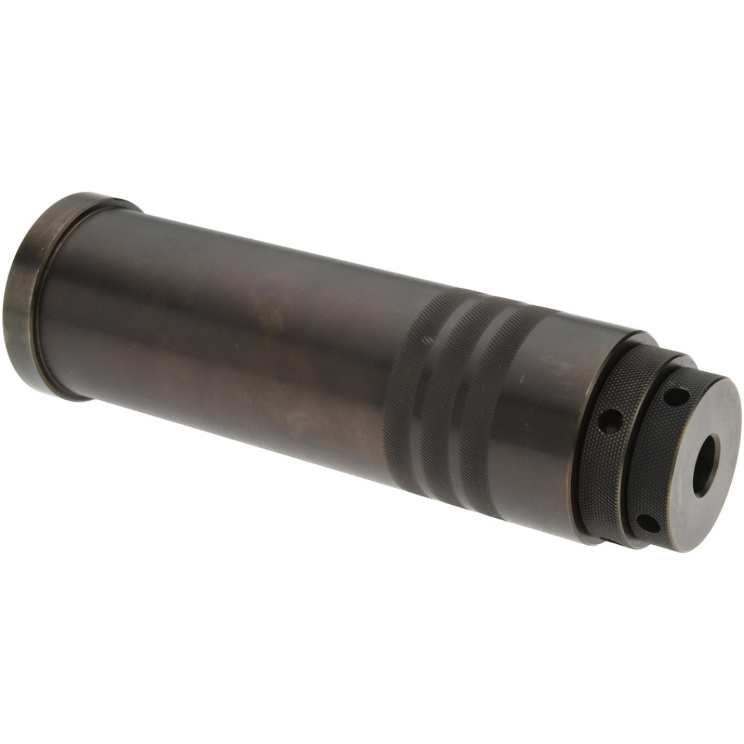 Gibraltar Support Screw Jack MAS-0900 front angled view showing the precision-machined cylindrical steel body, threaded support mechanism, and compact design for machine setup, fixture support, and workholding applications.
