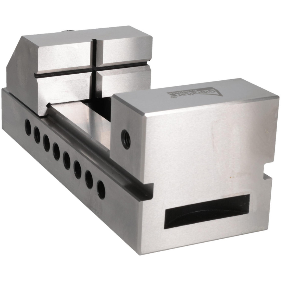 Gibraltar Toolmakers Vise XTMV/23 opposite angle view displaying the precision-ground steel construction and compact design for high-accuracy machining and inspection tasks.