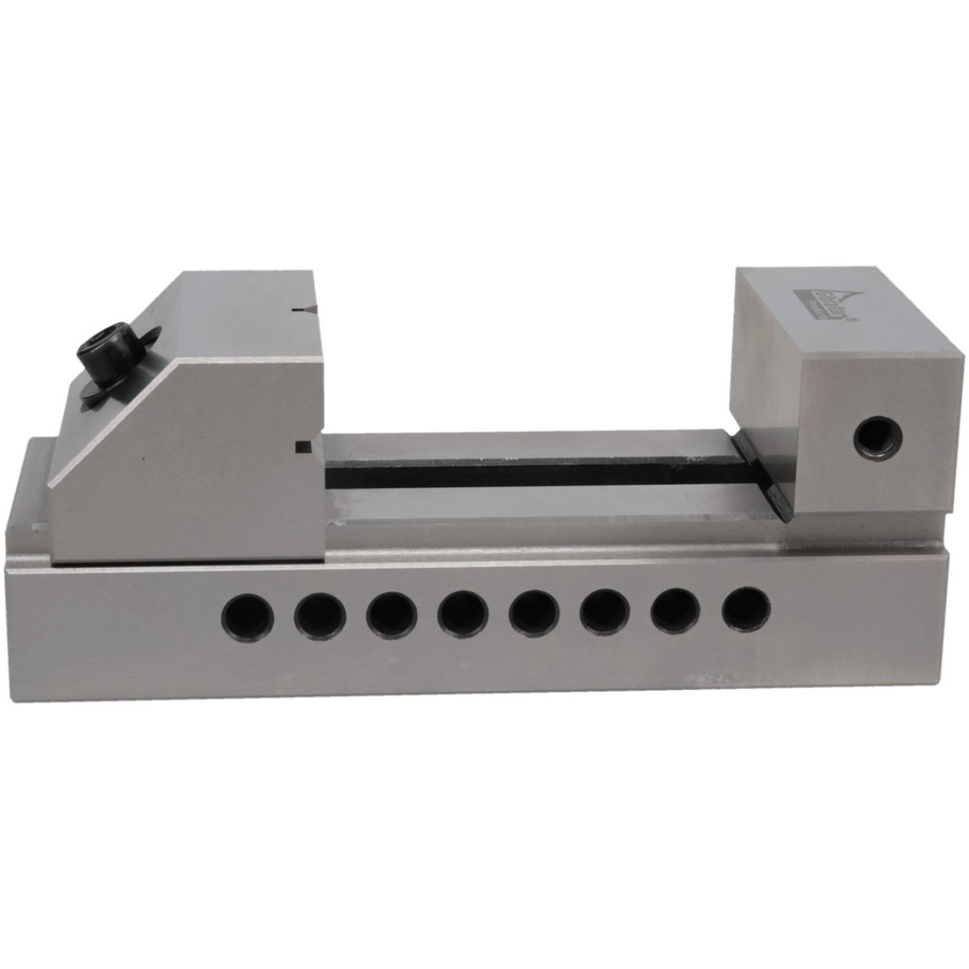Gibraltar Toolmakers Vise XTMV/23 precision toolmaker's vise with hardened steel construction, precision-ground jaws, low-profile body, and multiple mounting holes for grinding, EDM, inspection, and precision machining applications.