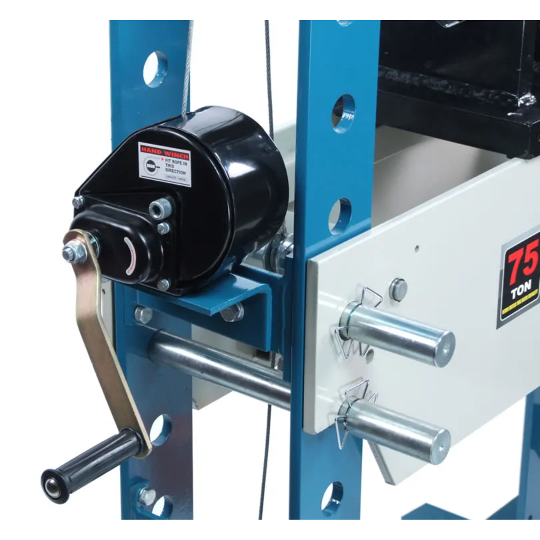 Hydraulic power unit of Baileigh Shop Press: H Frame, 9.8" Stroke 1004859 delivering smooth and reliable hydraulic performance for industrial shop applications.