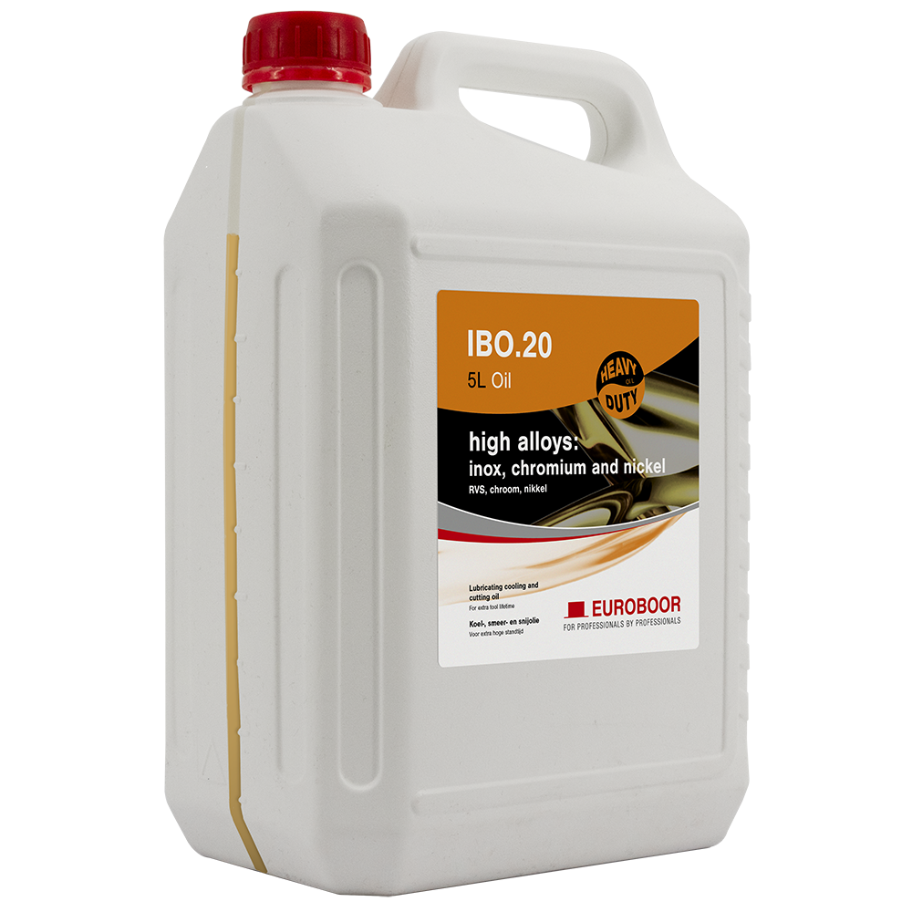 Euroboor IBO.20 cutting oil 5 liter jug angled view
