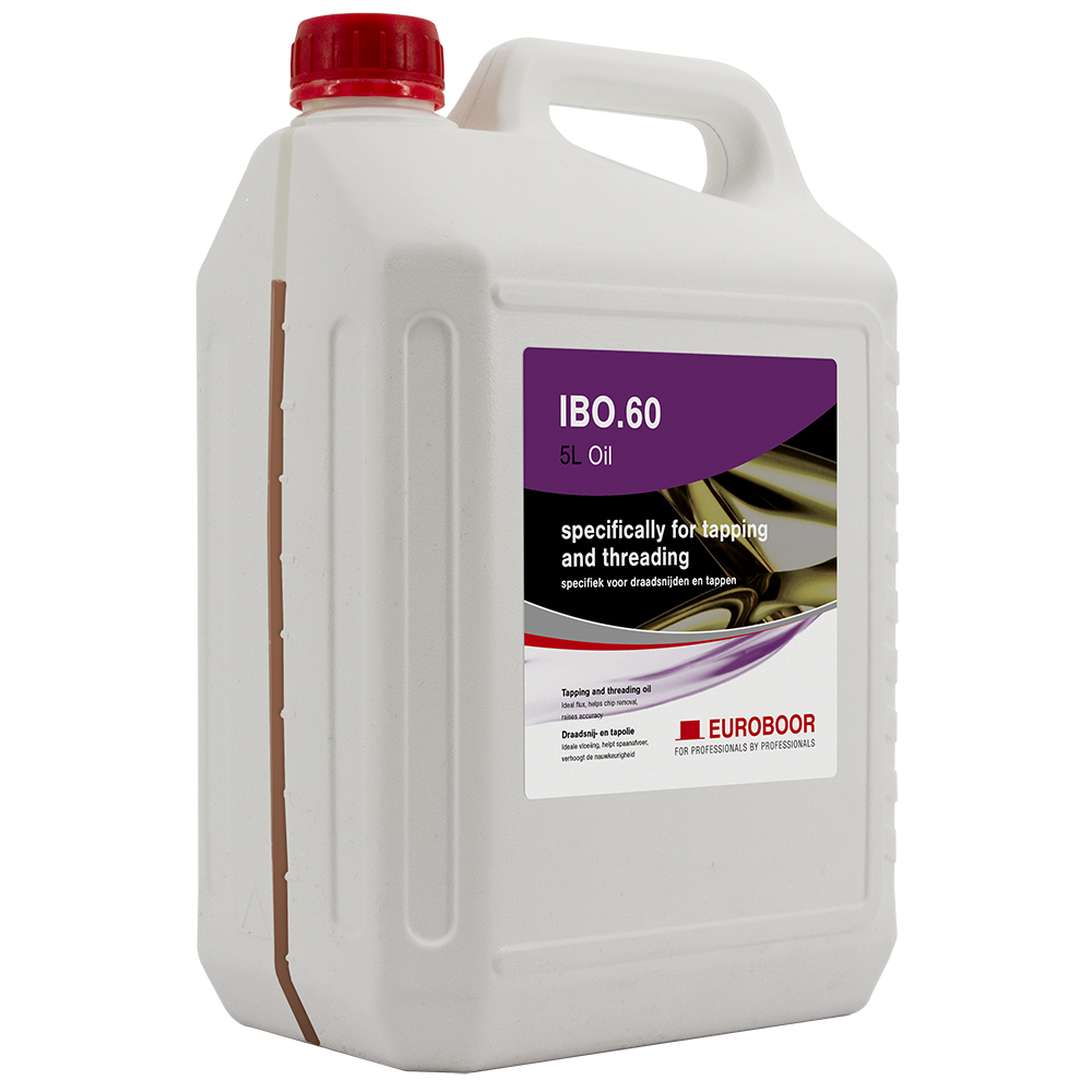 Euroboor IBO.60 threading oil 5 liter jug angled view