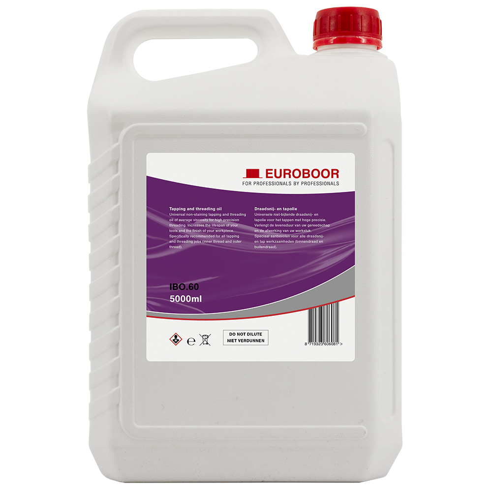 Euroboor IBO.60 threading oil 5 liter jug back label