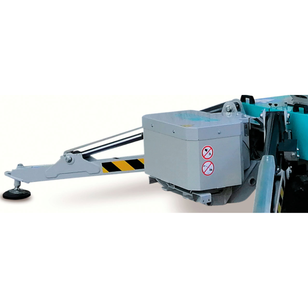 IMER GERRIS 800 Powered Crawler Concrete Placement Boom remote power/control unit close-up displaying operational management system for safe and precise concrete boom control.